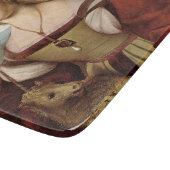 Portrait einer Dame mit Einhorn (von Raphael) Schneidebrett (Ecke)