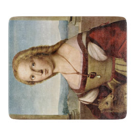 Portrait einer Dame mit Einhorn (von Raphael) Schneidebrett