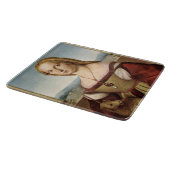 Portrait einer Dame mit Einhorn (von Raphael) Schneidebrett (Ecke)