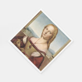 Portrait einer Dame mit Einhorn (von Raphael) Serviette (Ecke)