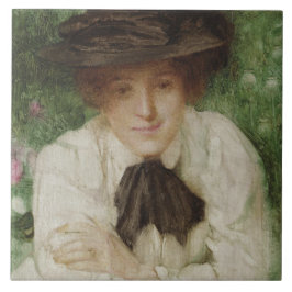 Portrait einer Edwardian Lady (Vintage Kunst) Fliese