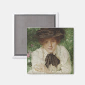 Portrait einer Edwardian Lady (Vintage Kunst) Magnet (Vorderseite/Rückseite)