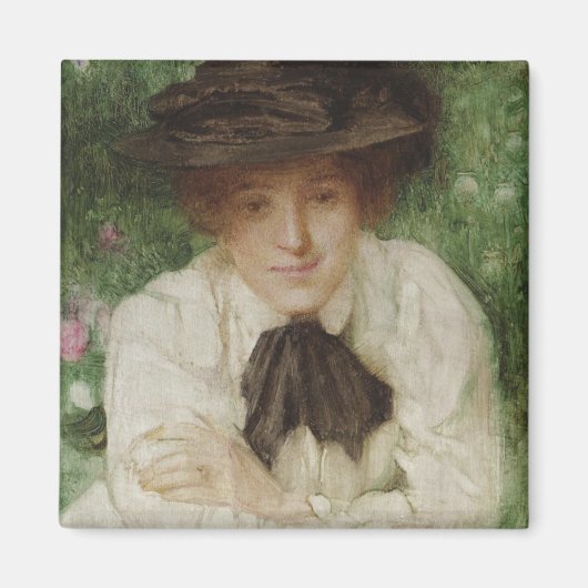 Portrait einer Edwardian Lady (Vintage Kunst) Magnet (Vorne)