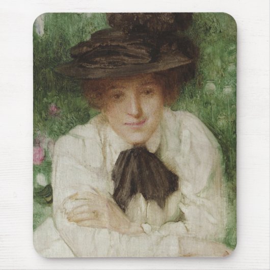 Portrait einer Edwardian Lady (Vintage Kunst) Mousepad (Vorne)