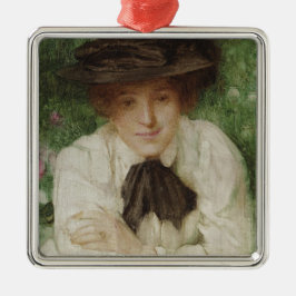 Portrait einer Edwardian Lady (Vintage Kunst) Ornament Aus Metall