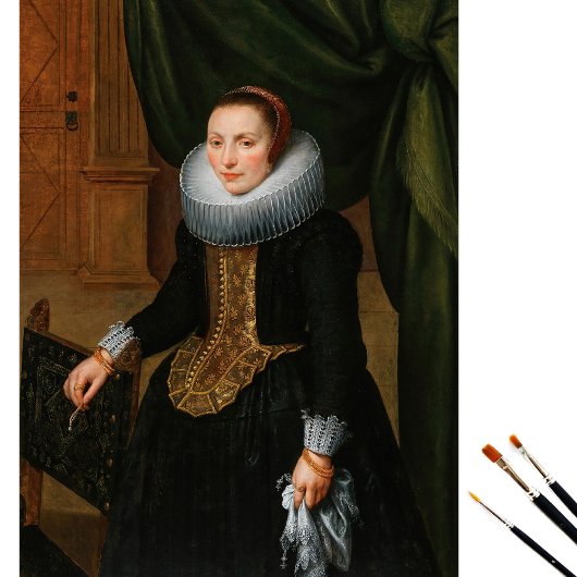 Portrait einer eleganten Dame, Stehend von einem S Seidenpapier