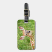 Portrait einer Faune (Weißschwanzhirsche) Gepäckanhänger (Vorderseite vertikal)