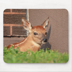 Portrait einer Faune (Weißschwanzhirsche) Mousepad