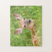 Portrait einer Faune (Weißschwanzhirsche) Puzzle (Vertikal)