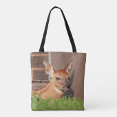Portrait einer Faune (Weißschwanzhirsche) Tasche (Rückseite)