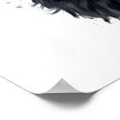 Portrait einer flauschigen schwarzen Katze Poster (Ecke)