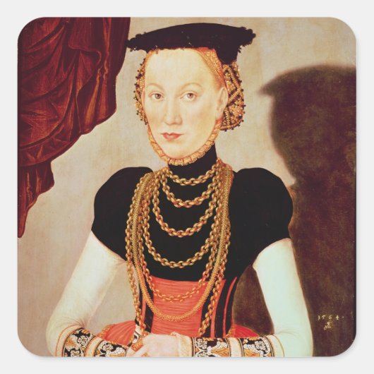 Portrait einer Frau, 1564 Quadratischer Aufkleber (Vorderseite)