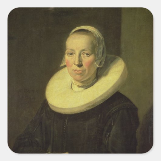 Portrait einer Frau, 1644 Quadratischer Aufkleber (Vorderseite)