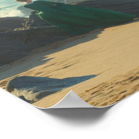 Portrait einer Frau am Feuer Poster (Ecke)