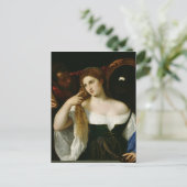 Portrait einer Frau auf ihrer Toilette, 1512-15 Postkarte (Stehend Vorderseite)