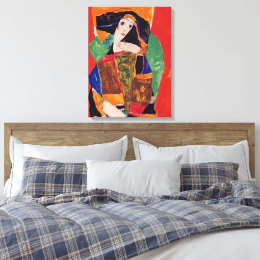 "Portrait einer Frau" Egon Schiele Leinwanddruck (Insitu (Schlafzimmer))