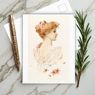 Portrait einer Frau, Louis Prang Postkarte