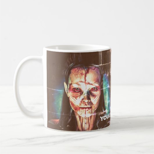Portrait einer Frau. Personalisiert Kaffeetasse (Links)