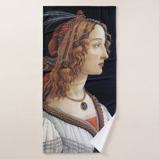 Portrait einer Frau, Sandro Botticelli Badehandtuch (Badehandtuch)