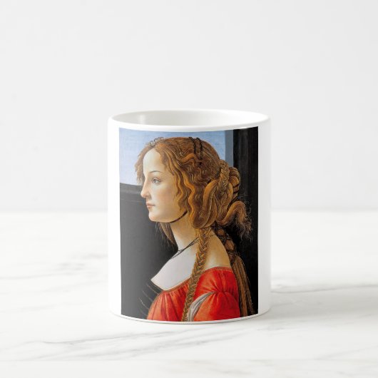 Portrait einer Frau, Sandro Botticelli Kaffeetasse (Mittel)