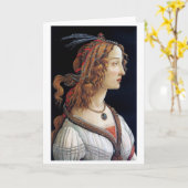 Portrait einer Frau, Sandro Botticelli Karte (Gelbe Blume)