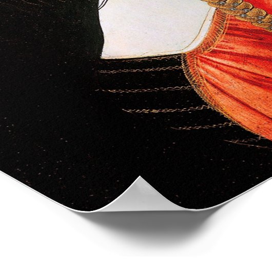 Portrait einer Frau, Sandro Botticelli Poster (Ecke)