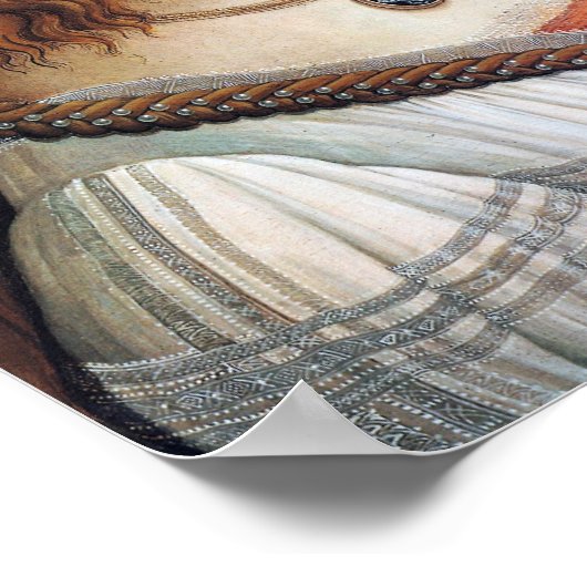 Portrait einer Frau, Sandro Botticelli Poster (Ecke)