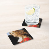 Portrait einer Frau, Sandro Botticelli Rechteckiger Pappuntersetzer (Vor Ort)