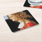 Portrait einer Frau, Sandro Botticelli Rechteckiger Pappuntersetzer (angewinkelt)