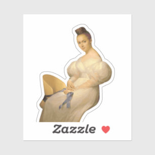 Portrait einer Frau sitzend Aufkleber