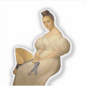 Portrait einer Frau sitzend Aufkleber (Vorderseite)