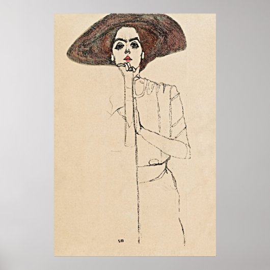 Portrait einer Frau von Egon Schiele - Poster (Vorne)