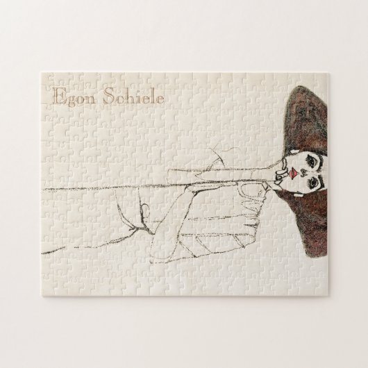 Portrait einer Frau von Egon Schiele Puzzle (Horizontal)
