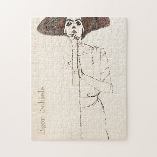 Portrait einer Frau von Egon Schiele Puzzle (Vertikal)