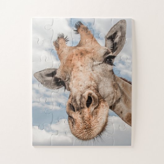 Portrait einer Giraffe Puzzle (Vertikal)