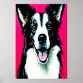 Portrait einer Grenzkollie | AI Art Poster (Vorne)