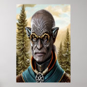 Portrait einer humanoiden Alien | AI Art Poster (Vorne)