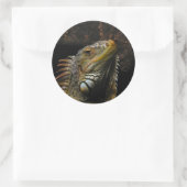 Portrait einer Iguana Runder Aufkleber (Tasche)