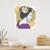 Portrait einer japanischen Frau Poster (Küche)