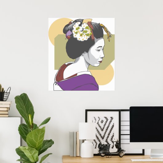 Portrait einer japanischen Frau Poster (Heimbüro)