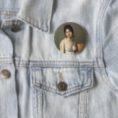 Portrait einer jungen Frau in Weiß Button (Beispiel)