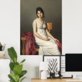 Portrait einer jungen Frau in Weiß Poster (Heimbüro)