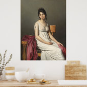 Portrait einer jungen Frau in Weiß Poster (Küche)