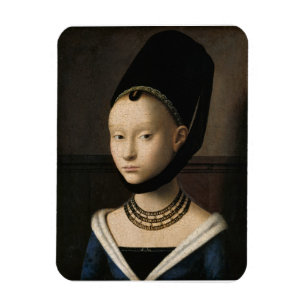 Portrait einer jungen Frau (von Petrus Christus) Magnet