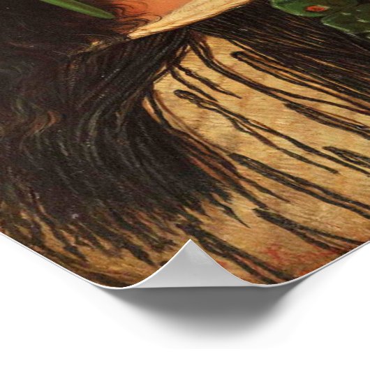 'Portrait einer jungen Maori-Frau mit Moko' Poster (Ecke)