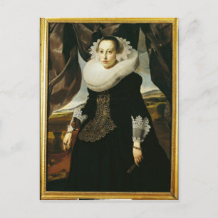 Portrait einer jungen niederländischen Frau Postkarte
