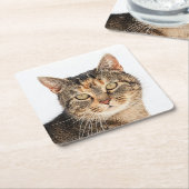 Portrait einer Katze Rechteckiger Pappuntersetzer (angewinkelt)