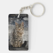 Portrait einer Katze Schlüsselanhänger (Rückseite)