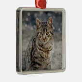 Portrait einer Katze Silbernes Ornament (Rechts)