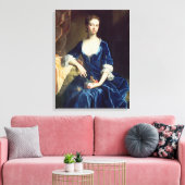 Portrait einer Lady in einem blauen Samtkleid (Öl Leinwanddruck (Insitu (Wohnzimmer))